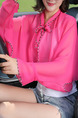 Pink Contrast Linking Cloak Flare Sleeve Band Long Sleeve Polyester Scarf