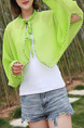 Green Contrast Linking Cloak Flare Sleeve Band Polyester Scarf