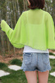 Green Contrast Linking Cloak Flare Sleeve Band Polyester Scarf