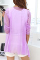 Purple Loose See-Through Band Sun Protection Coat for Casual Beach