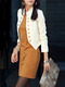 White Slim Double-Breasted Suit Long Sleeve Coat for Casual Party Office