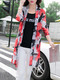 Colorful Slim Printed See-Through Coat for Casual
