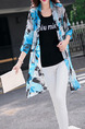 Colorful Slim Printed See-Through Coat for Casual