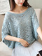 Haze Blue Loose Knitting Cutout Sweater for Casual Party