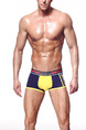 Blue and Yellow Contrast Boxer Brief Cotton Underwear