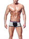 Gray and Black Contrast Boxer Brief Cotton Underwear 
