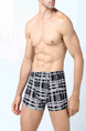 Black and White Grid Boxer Brief Modal Underwear