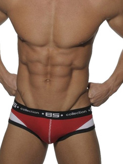 Red Black and White Sports Contrast Brief Cotton Underwear