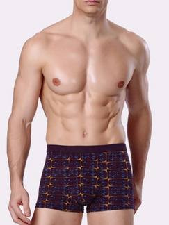Maroon Printed Boxer Brief Viscose Fiber Underwear