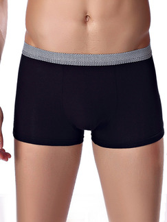 Black Contrast Boxer Brief Viscose Fiber Underwear