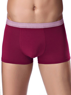 Red Contrast Boxer Brief Viscose Fiber Underwear