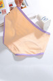 Beige and Purple Located Printing Bikinis Cotton Panties