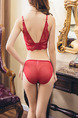 Red Rim Adjustable Two-Piece Set Everyday Lace Lingerie Set