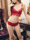 Red Rim Adjustable Two-Piece Set Everyday Lace Lingerie Set  
