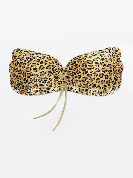 Brown Yellow and Black Leopard Invisible Bandages Bra