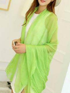 Green Chiffon See-Through Sun Protection Polyester Scarf