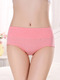 Pink Plus Size Medium Waist Broadside Brief Polyester and Elasticity Panty 