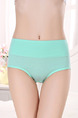 Green Plus Size Medium Waist Broadside Brief Polyester and Elasticity Panty