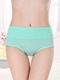Green Plus Size Medium Waist Broadside Brief Polyester and Elasticity Panty 