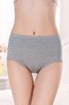 Grey Plus Size Medium Waist Broadside Brief Polyester and Elasticity Panty