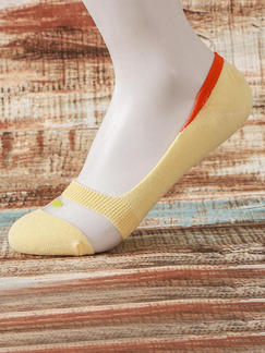 White and Yellow Contrast Silicone Invisible Transparent Cotton Stockings