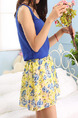 Colorful Slim A-Line Printed Adjustable Waist Skirt for Casual Beach