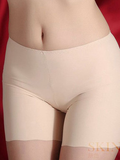 Skin Pure Color Boxer High Waist Polyester and Elasticity Panty