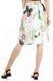 Colorful Loose Printed Knee Length Floral Skirt for Casual