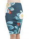 Colorful Slim Located Printed Over-Hip Knee Length Floral Skirt for Casual Party Evening Office