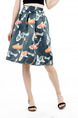 Colorful Loose Printed Knee Length  Skirt for Casual Party