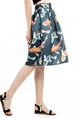 Colorful Loose Printed Knee Length  Skirt for Casual Party