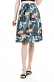 Colorful Loose Printed Knee Length  Skirt for Casual Party