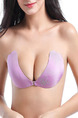 Purple Gather Invisible Silicon  Nylon Bra 