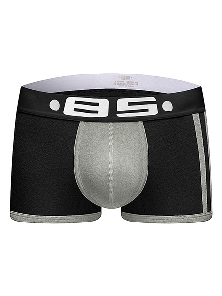 Black and Gray Boxer Brief Cotton Men Underwear