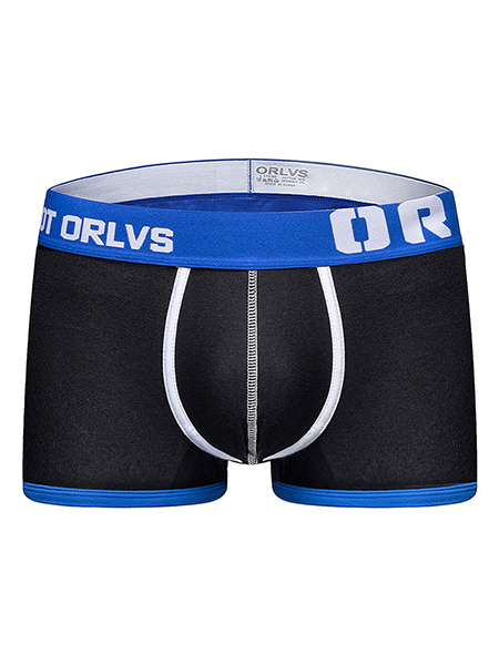 Blue and Black Boxer Brief Cotton Men Underwear