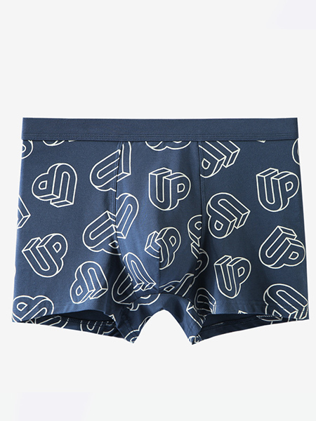 Blue and White Boxer Brief Cotton Men Underwear