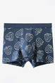 Blue and White Boxer Brief Cotton Men Underwear