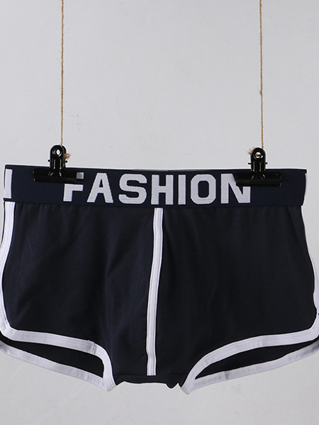 Navy Blue Boxer Brief Cotton Men Underwear