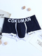 Navy Blue Boxer Brief Cotton Men Underwear 