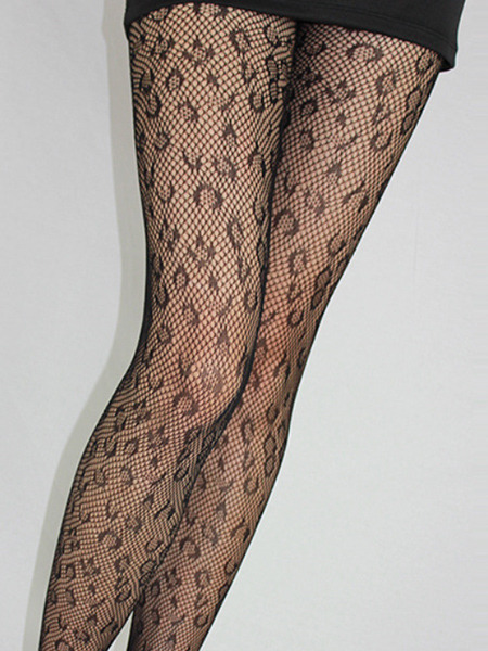 Black Fish Nets Leopard Nylon and Elasticity Stockings