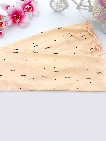 Beige Women Outdoor Driving Riding Sun Protection Printed Polyester Arm Sleeves