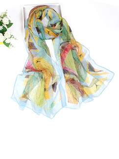 Colorful Women Contrast Printed Sun Protection  Polyester Scarf