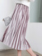 Silver A-Line Adjustable Waist Glossy Pleated Full Skirt for Casual Office
