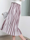 Silver A-Line Adjustable Waist Glossy Pleated Full Skirt for Casual Office
