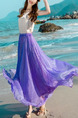 Violet Multi-Wear Adjustable Waist Full Skirt  Skirt for Casual Beach