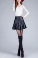 Black Slim A-Line High Waist Umbrella Skirt for Casual Party
