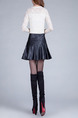 Black Slim A-Line High Waist Umbrella Skirt for Casual Party