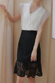 Black Slim Lace Over-Hip High Waist Fishtail Skirt for Casual Office Evening
