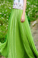 Green Multi-Wear Adjustable Waist Full Skirt  Skirt for Casual Beach