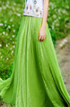 Green Multi-Wear Adjustable Waist Full Skirt  Skirt for Casual Beach
